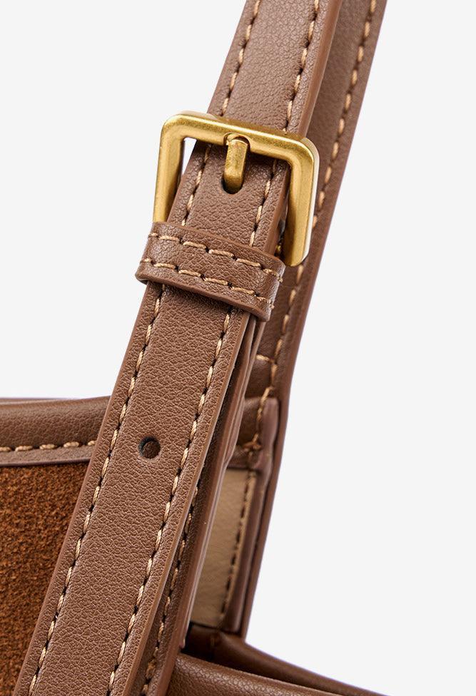 Elegant Suede Leather Tote Bag with Adjustable Strap | Shoulder Bag for Women - Alexel Crafts