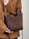 Elegant Suede Leather Tote Bag with Adjustable Strap | Shoulder Bag for Women - Alexel Crafts