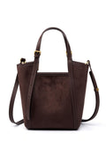 Elegant Suede Leather Tote Bag with Adjustable Strap | Shoulder Bag for Women - Alexel Crafts