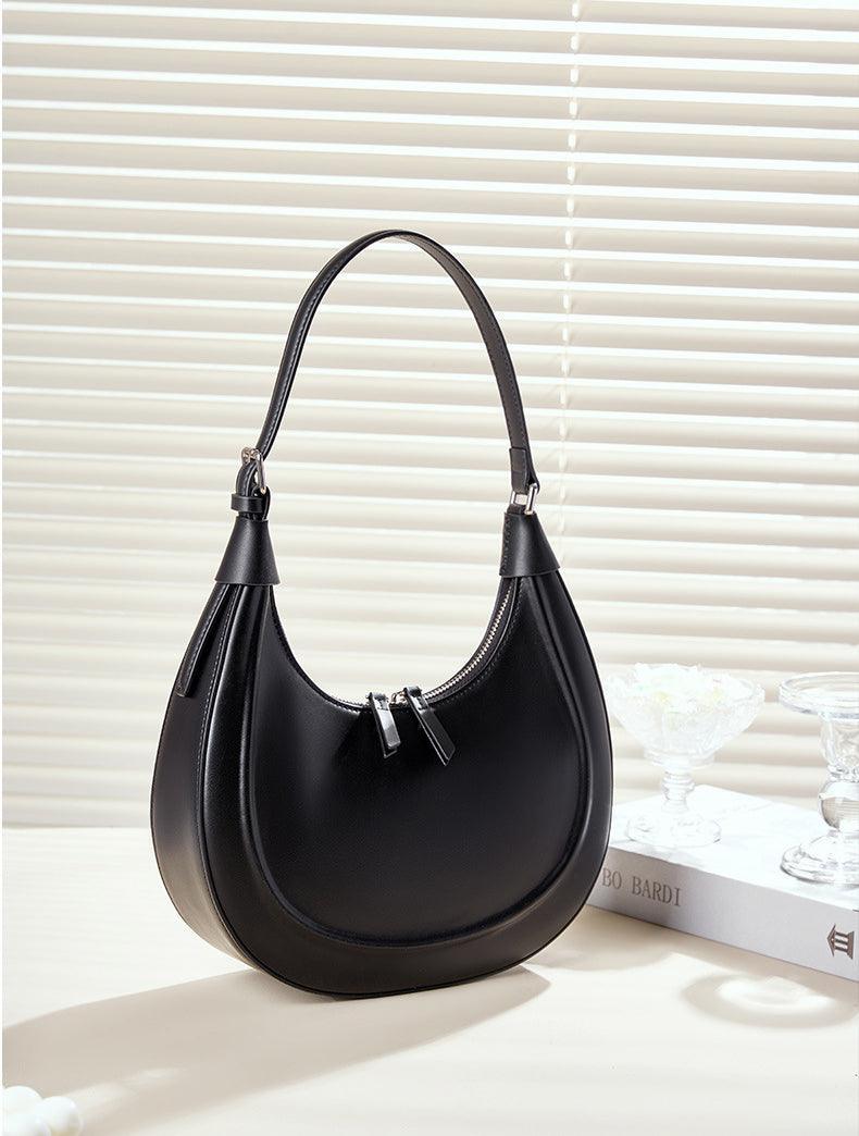 Everyday Leather Croissant Bag | Sleek Elegance Hobo Shoulder Bag | Women Crossbody Bag For Wedding or Party - Alexel Crafts