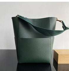 Extra Large Genuine Leather Bucket Bag, Minimalist Classic Leather Tote Bag, Fashion Designer Shoulder Bag Wide Strap, Gift For Her - Alexel Crafts Extra Large Genuine Leather Bucket Bag, Minimalist Classic Leather Tote Bag, Fashion Designer Shoulder Bag Wide Strap, Gift For Her - Alexel Crafts