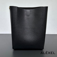 Extra Large Genuine Leather Bucket Bag, Minimalist Classic Leather Tote Bag, Fashion Designer Shoulder Bag Wide Strap, Gift For Her - Alexel Crafts Extra Large Genuine Leather Bucket Bag, Minimalist Classic Leather Tote Bag, Fashion Designer Shoulder Bag Wide Strap, Gift For Her - Alexel Crafts