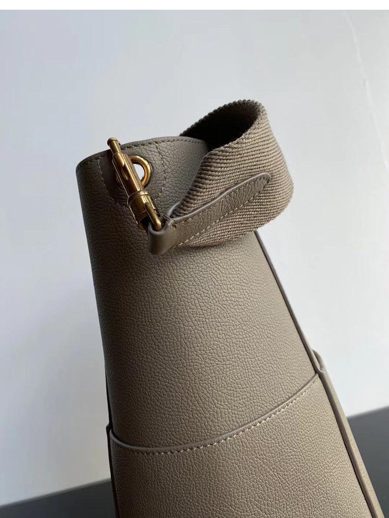 Extra Large Genuine Leather Bucket Bag, Minimalist Classic Leather Tote Bag, Fashion Designer Shoulder Bag Wide Strap, Gift For Her - Alexel Crafts