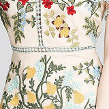 Fashion Runway Handcrafted Summer Dress Women's Flare Sleeve Floral Embroidery Elegant Mesh Hollow Out Mini Dresses - Alexel Crafts