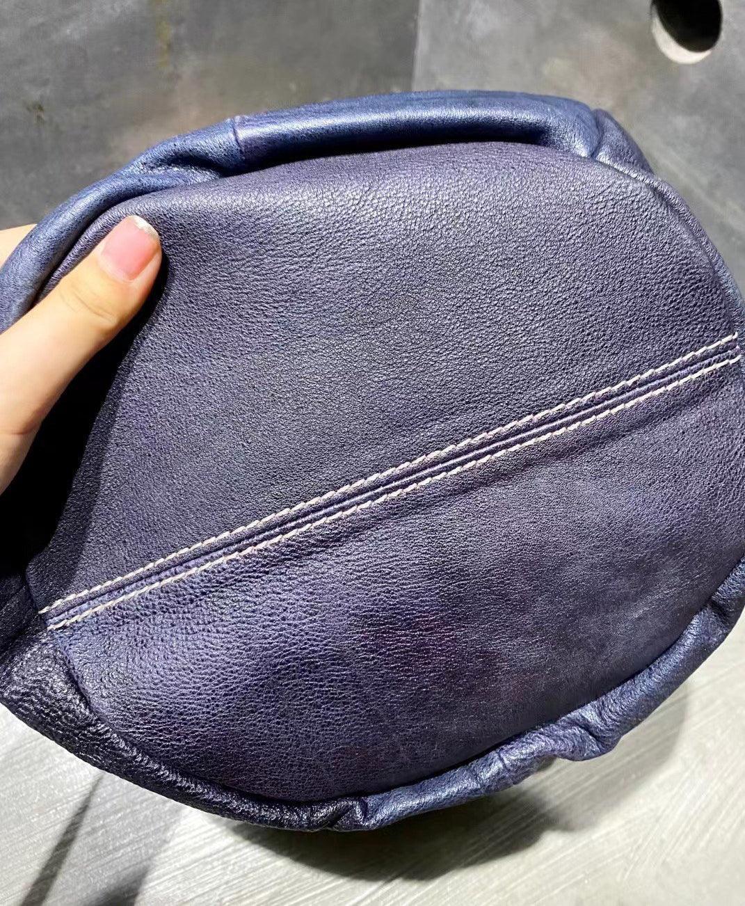 Handcrafted Bohemian Vintage Italian Leather Drawstring Bucket Shoulder Bag | A Perfect Gift for Her - Alexel Crafts