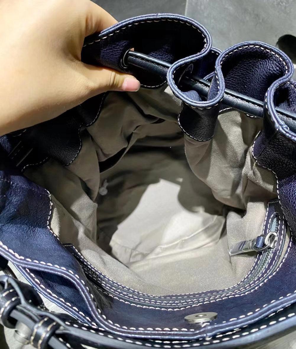 Handcrafted Bohemian Vintage Italian Leather Drawstring Bucket Shoulder Bag | A Perfect Gift for Her - Alexel Crafts