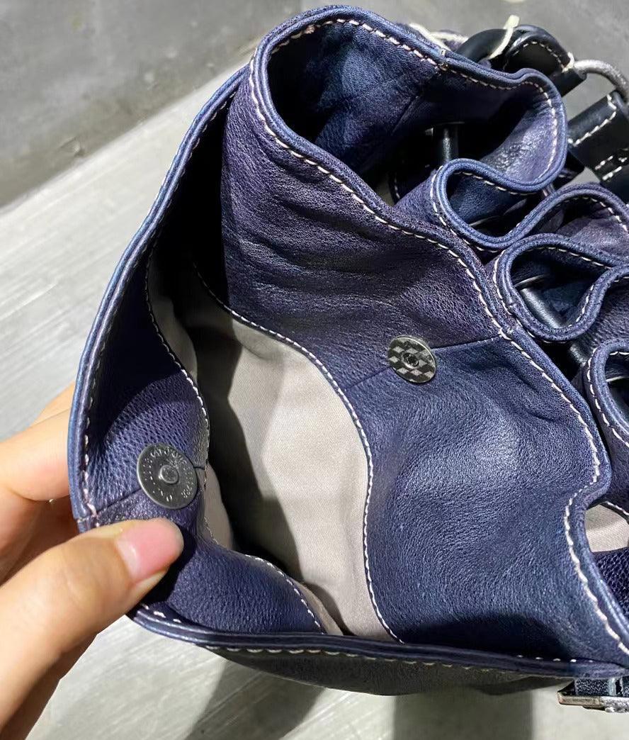 Handcrafted Bohemian Vintage Italian Leather Drawstring Bucket Shoulder Bag | A Perfect Gift for Her - Alexel Crafts