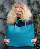 Large Designer Leather Tote Bag | Cowhide Leather Classic Bag | Must-have Fashion DesignerBag | Leather Weekend Bag|Christmas gifts