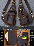 Genuine Crazy Horse Leather Chest Rig Harness Bag for Men — Handcrafted Dual Shoulder Holster Vest with Multi-Pocket | Retro Motorcycle & Daily Carry