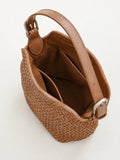 Handwoven Full Grain Leather Hobo Bag | Vintage Basketweave Shoulder & Crossbody Bag