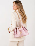 Quilted Diamond Leather Drawstring Hobo Bag – Gold Chain Strap | Lambskin & Cowhide Shoulder Bag for Women