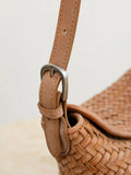 Handwoven Full Grain Leather Hobo Bag | Vintage Basketweave Shoulder & Crossbody Bag