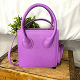 Italian Grain Leather Micro Pixie Bag – Compact Square Mini Handbag | Velvet Lining, Hidden Zip, Detachable Crossbody Strap