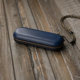 Vintage Leather Glasses Case | Cowhide Leather Zip Eyewear Case