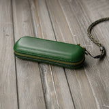 Vintage Leather Glasses Case | Cowhide Leather Zip Eyewear Case