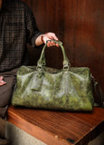 Italian Calfskin Leather Travel Duffel Bag | Handmade Premium Collector's Limited Edition Weekender
