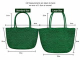 Raffia straw tote bag styling guide – how to wear scarf through handles of beach bag