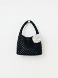 Handwoven Vegan Leather Mini Bucket Bag, Leather Basket Handbag + Crossbody Chain (20+ Colours)