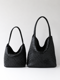 Women's Handwoven Vegan Leather Hobo Tote Bag | Intrecciato Shoulder Bag | Two Sizes | Lightweight Everyday Handbag for Women