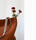 Reversible Full Grain Togo Leather Tote Bag | Two-Tone Everyday Carry Bag