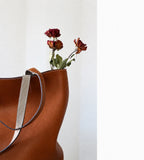 Reversible Full Grain Togo Leather Tote Bag | Two-Tone Everyday Carry Bag