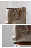 Reversible Full Grain Togo Leather Tote Bag | Two-Tone Everyday Carry Bag