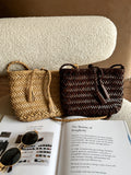 Handwoven Italian Cowhide Leather Crossbody Bag for Women | Artisan Woven Shoulder Bag with Tassel & Drawstring Pouch | 8 Colours | Casual Daily & Weekend Ba