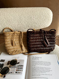Handwoven Italian Cowhide Leather Crossbody Bag for Women | Artisan Woven Shoulder Bag with Tassel & Drawstring Pouch | 8 Colours | Casual Daily & Weekend Ba