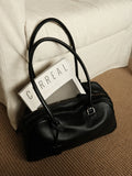 Full Grain Leather Bowling Bag – Handcrafted Structured Boston Shoulder Bag | Cowhide Top Handle Handbag