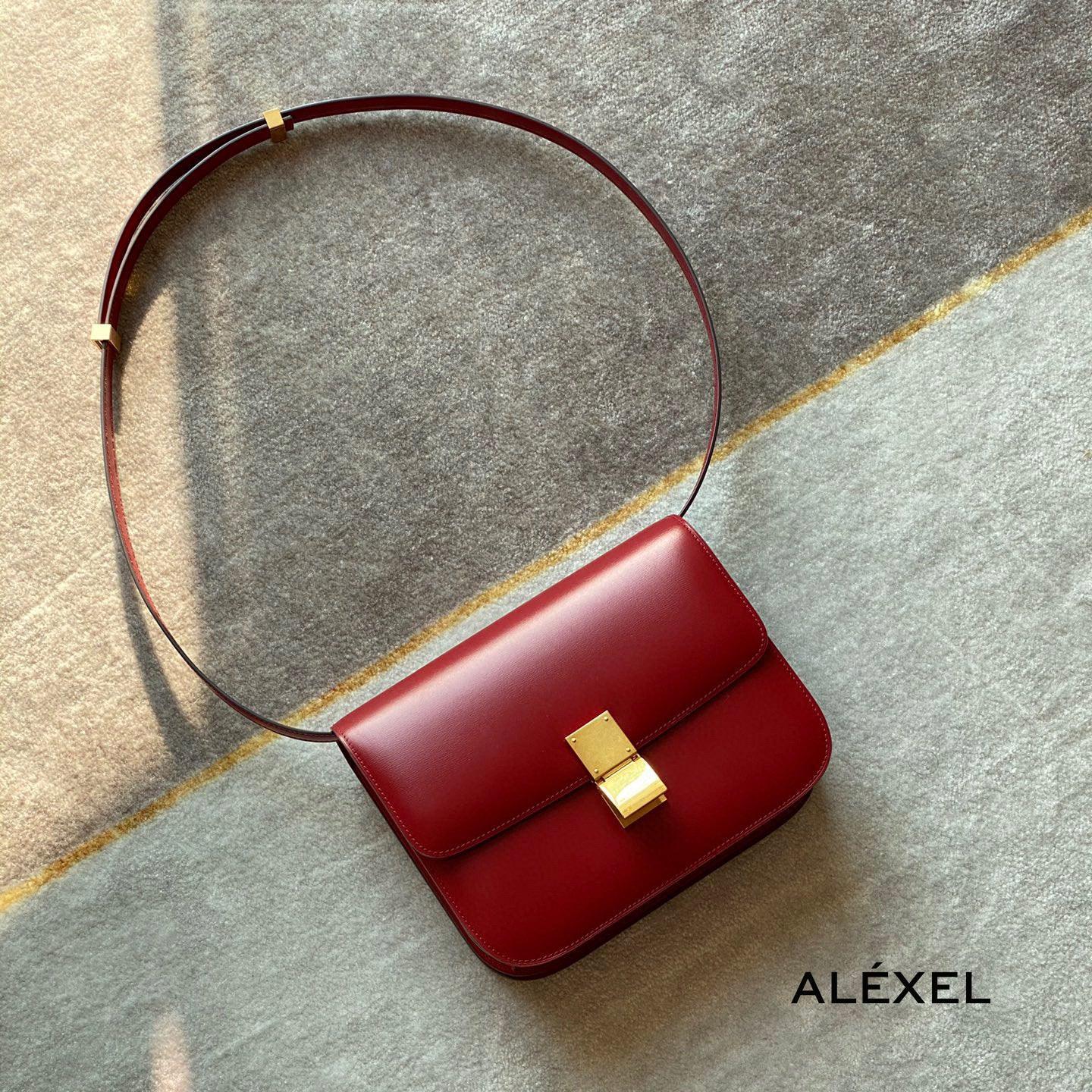 Italian Calfskin Leather Bag, Designer Bag, Italian Leather Box Bag, Classic Crossbody Bag, Shoulder Bag, Minimalist Genuine Leather Purse - Alexel Crafts