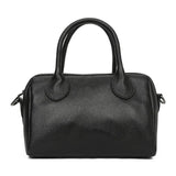 Italy Grain Leather Boston Bag, Minimalist Leather Shoulder Bag, Lady Fashion Crossbody Bag, Everyday Designer Bag, Small Boston Purse - Alexel Crafts