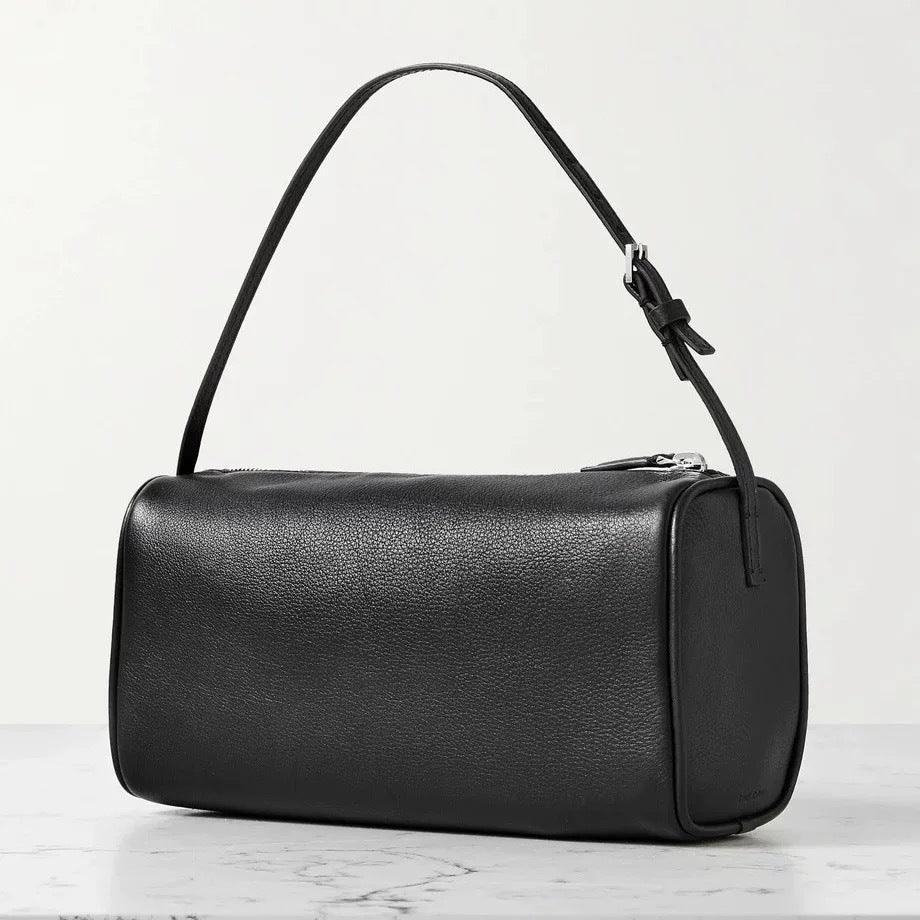 Lambskin Leather Boston Bag, Mini Designer Bag, Leather Box Bag, Classic Leather Handbag, Minimalist Genuine Leather Purse - Alexel Crafts