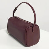 Lambskin Leather Boston Bag, Mini Designer Bag, Leather Box Bag, Classic Leather Handbag, Minimalist Genuine Leather Purse - Alexel Crafts