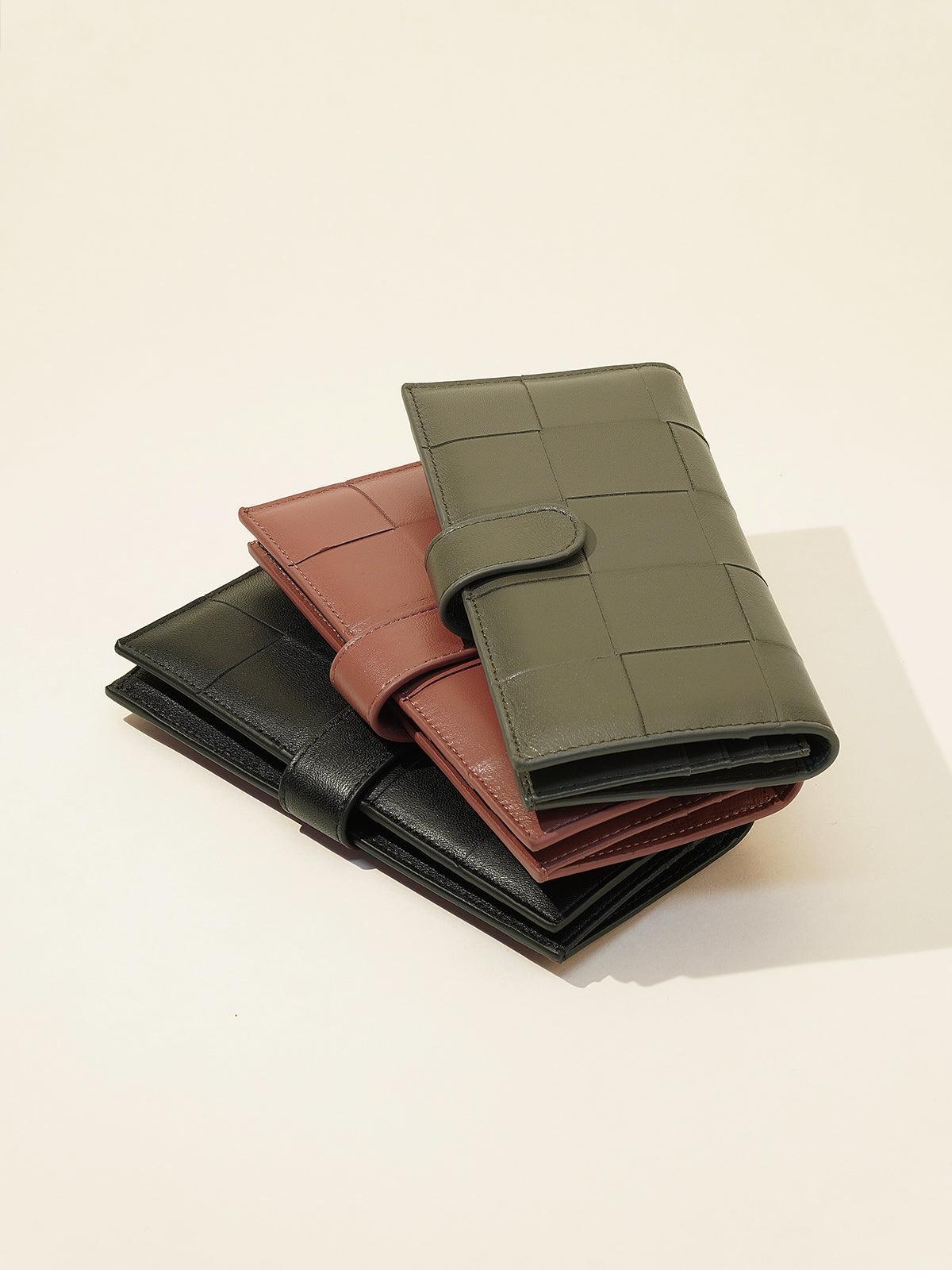 Lambskin Leather Interwoven Wallet, Women Woven Leather Cards Holder, Handcrafted Trifold Wallet, Designer Wallet, Women Purse, Gift For Her - Alexel Crafts