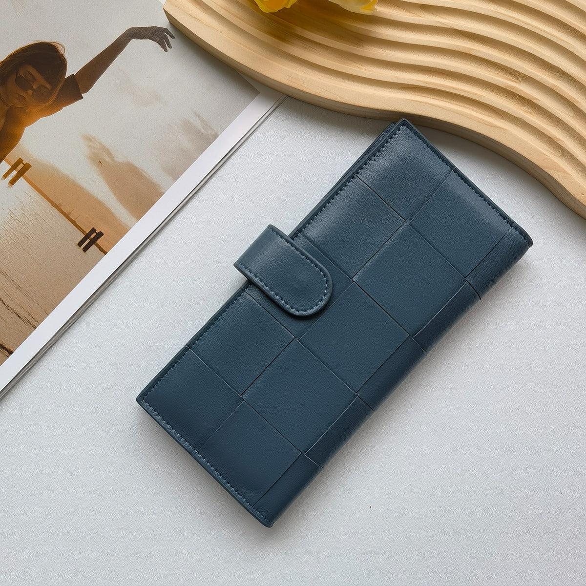 Lambskin Leather Interwoven Wallet, Women Woven Leather Cards Holder, Handcrafted Trifold Wallet, Designer Wallet, Women Purse, Gift For Her - Alexel Crafts