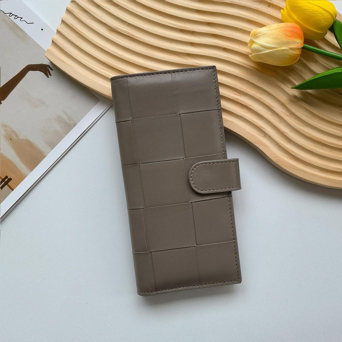 Lambskin Leather Interwoven Wallet, Women Woven Leather Cards Holder, Handcrafted Trifold Wallet, Designer Wallet, Women Purse, Gift For Her - Alexel Crafts