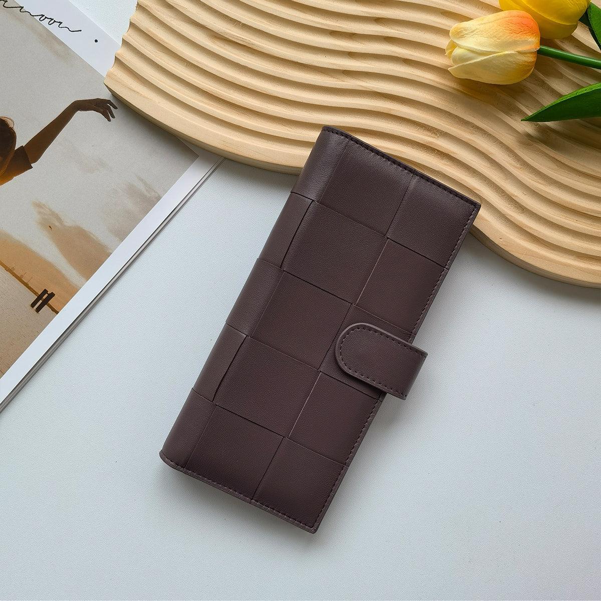 Lambskin Leather Interwoven Wallet, Women Woven Leather Cards Holder, Handcrafted Trifold Wallet, Designer Wallet, Women Purse, Gift For Her - Alexel Crafts