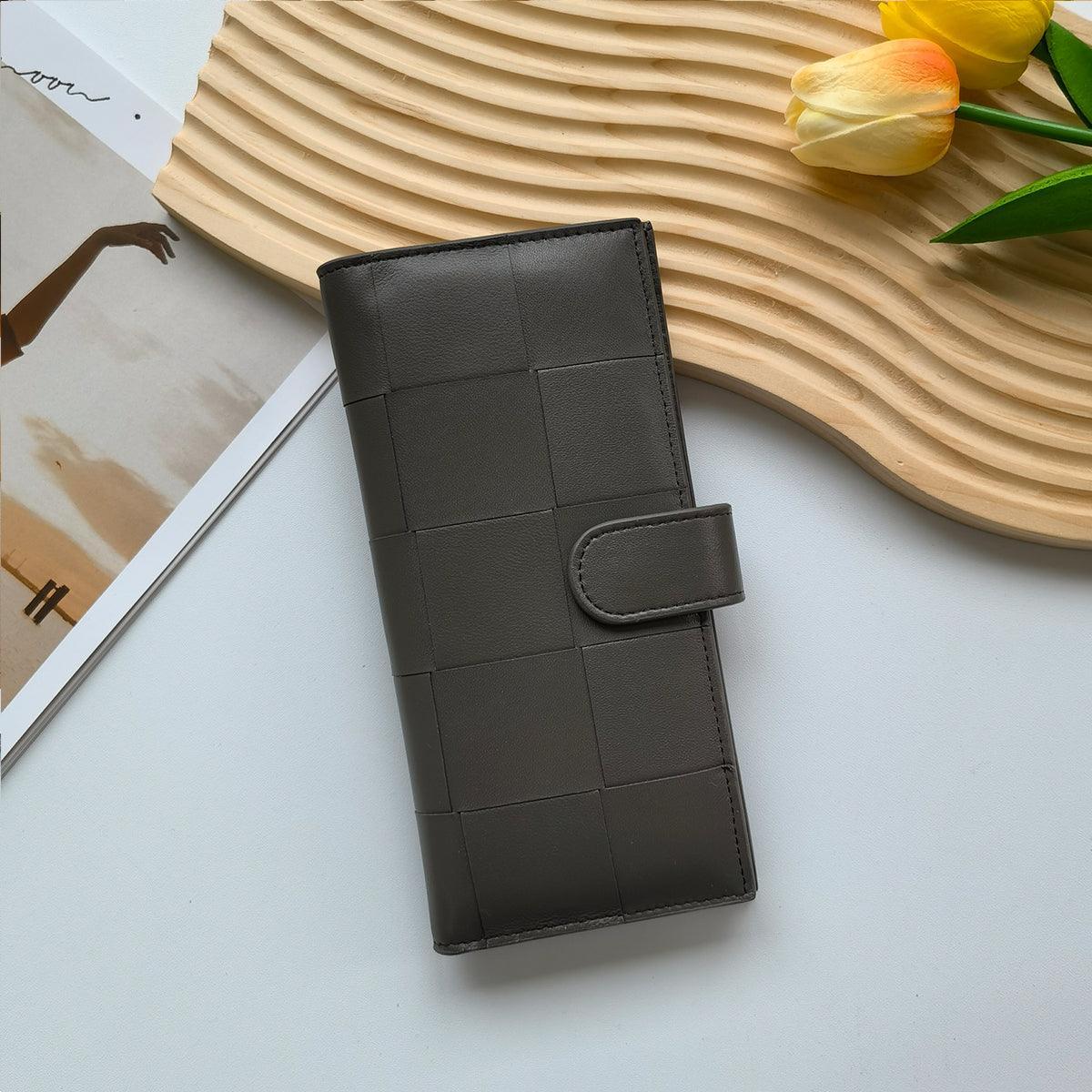 Lambskin Leather Interwoven Wallet, Women Woven Leather Cards Holder, Handcrafted Trifold Wallet, Designer Wallet, Women Purse, Gift For Her - Alexel Crafts