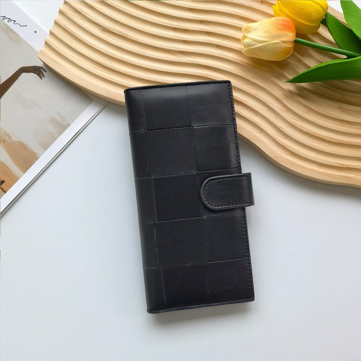 Lambskin Leather Interwoven Wallet, Women Woven Leather Cards Holder, Handcrafted Trifold Wallet, Designer Wallet, Women Purse, Gift For Her - Alexel Crafts