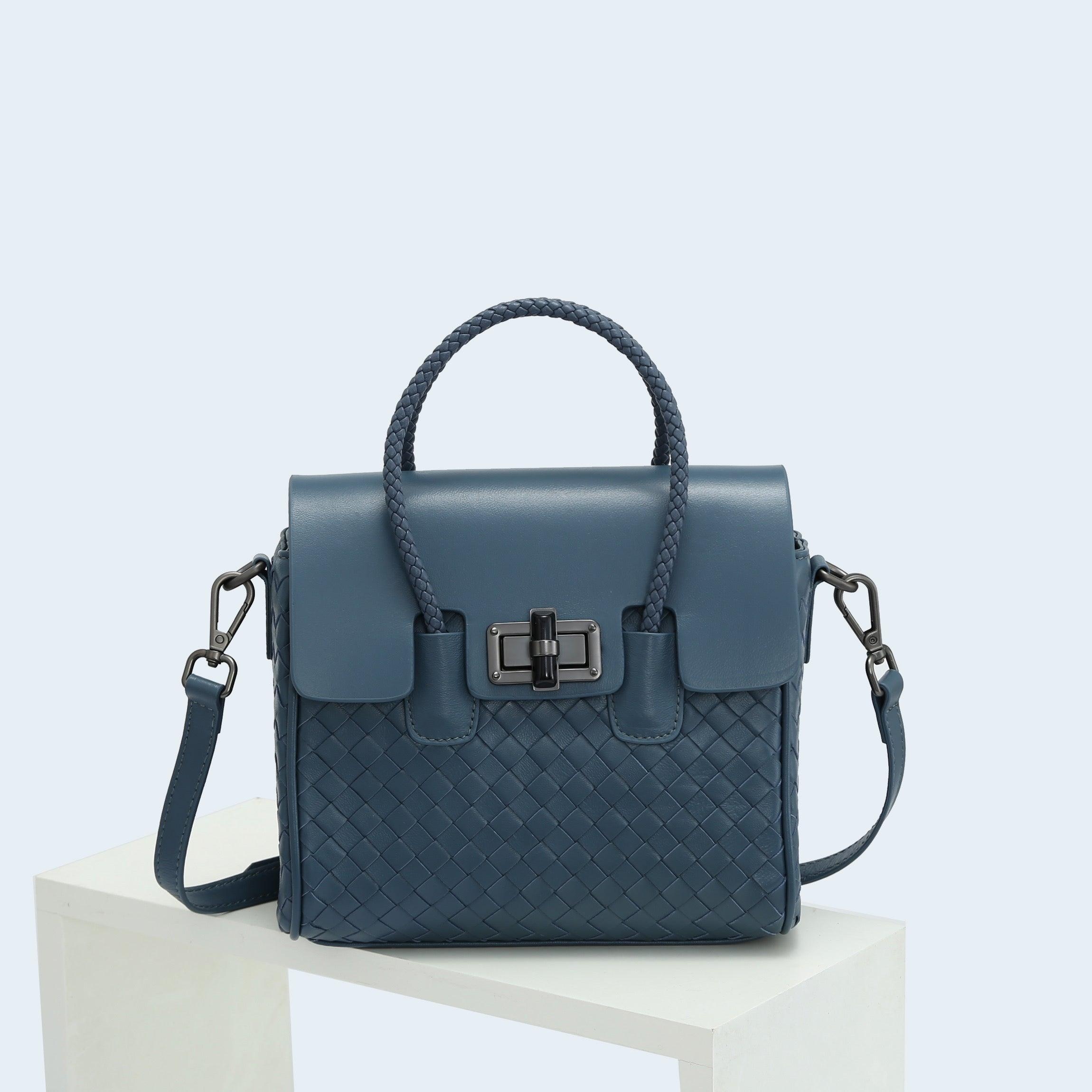 Lambskin Leather Shoulder Bag Handwoven, Small Designer Bag, Woven Purse Women Classic bag Crossbody Luxury Bag, Birthday Gift For Her - Alexel Crafts