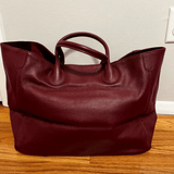 Large Designer Leather Tote Bag | Cowhide Leather Classic Bag | Must-have Fashion DesignerBag | Leather Weekend Bag|Christmas gifts