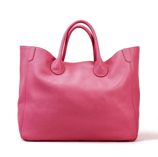 Large Designer Leather Tote Bag | Cowhide Leather Classic Bag | Must-have Fashion DesignerBag | Leather Weekend Bag|Christmas gifts