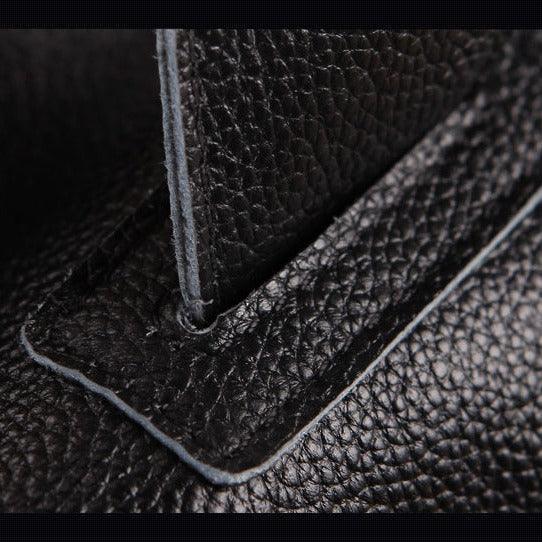 Large Elegant Cowhide Leather Shoulder Bag with Leopard Print Accent, Fashion Leather Handbag - Alexel Crafts