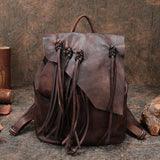 Large leather backpack, Handcrafted leather bag, Women Vintage School bag,Full Grain Leather Everyday Backpack, Special Gift for Her - Alexel Crafts