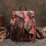 Large leather backpack, Handcrafted leather bag, Women Vintage School bag,Full Grain Leather Everyday Backpack, Special Gift for Her - Alexel Crafts