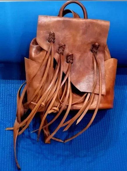 Large leather backpack, Handcrafted leather bag, Women Vintage School bag,Full Grain Leather Everyday Backpack, Special Gift for Her - Alexel Crafts