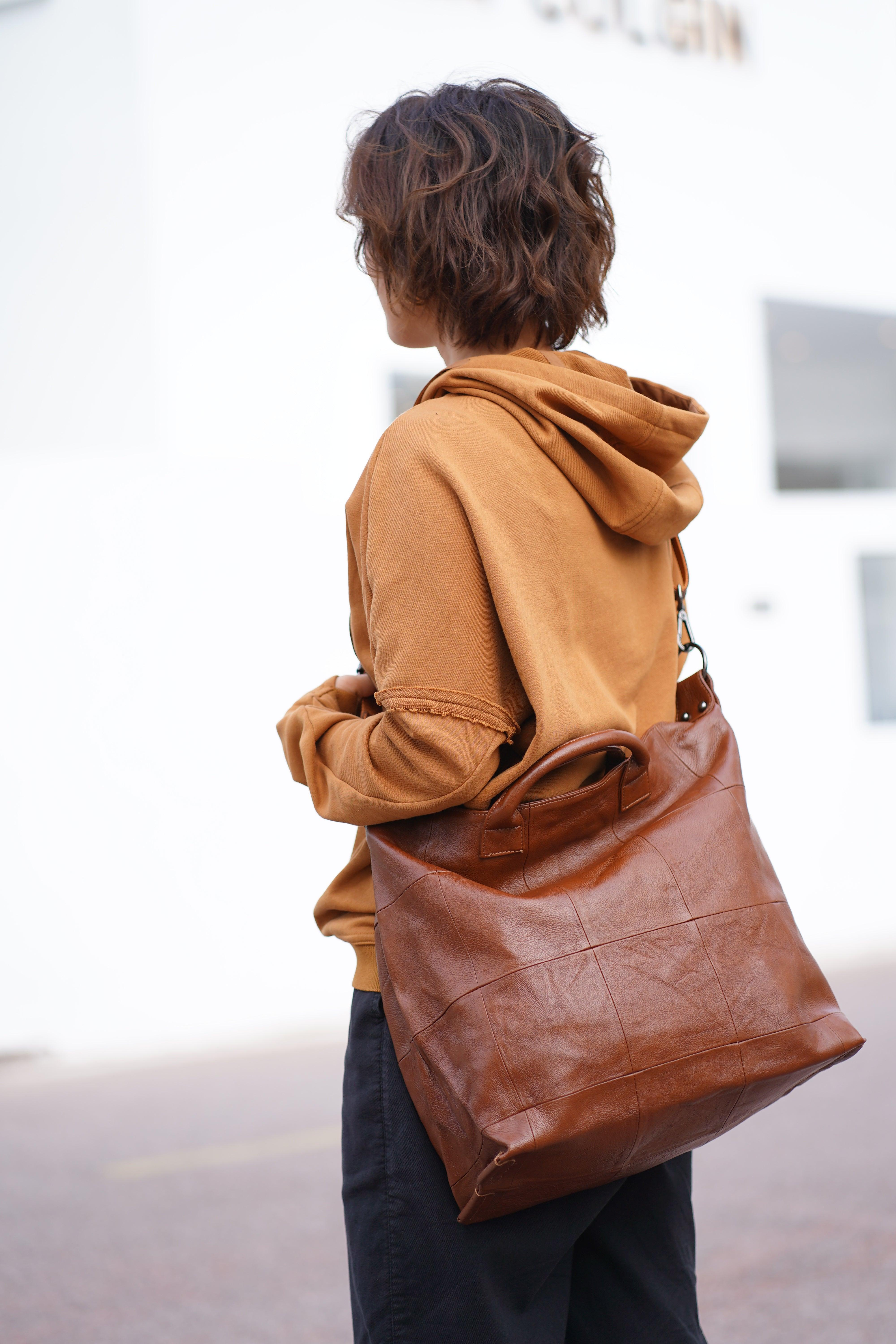 Leather tote bag for women large leather tote bag laptop work bag leather purse handbag leather shoulder bag Christmas gift for Her/Him - Alexel Crafts