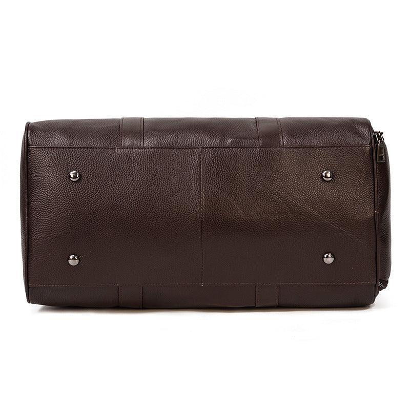 Men's or Women's Crossbody Bag Travelling, Premium Leather Travel Duffel Bag | Carry-All Duffel - Handcrafted Waterproof Gym Carry-On with Shoe Compartment Coffee
