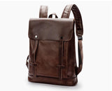 Minimalist brown/black Vegan Leather backpack women, Handcrafted waterproof backpack laptop bag, handbag Men, Gift for Her/Him - Alexel Crafts
