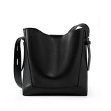 Minimalist Genuine Leather Bucket Bag | Leather Shoulder Bag, Chic Crossbody Bag, Gift for Her - Alexel Crafts